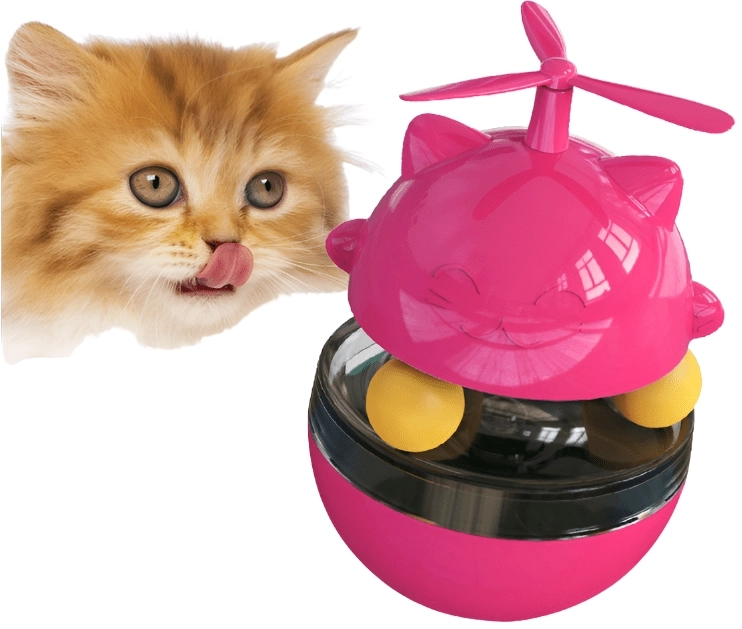 Cat Windmill Slow Feeder Ball Cat Food Dispenser. - linilee