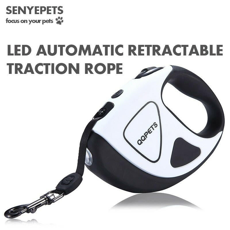 Pet Dog Automatic Retractable Fiber Leash Night Safety LED. - linilee