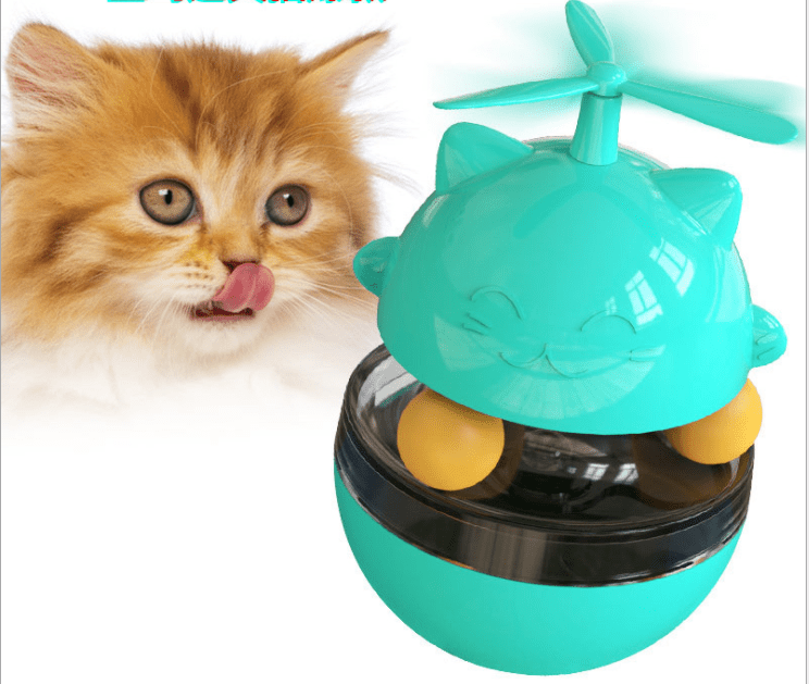 Cat Windmill Slow Feeder Ball Cat Food Dispenser. - linilee