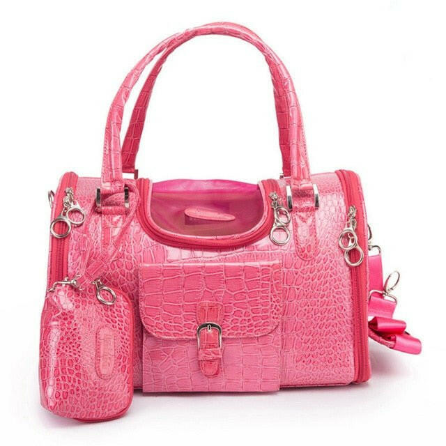 Brand Crocodile PU Leather Dog Carrier Bag. - linilee