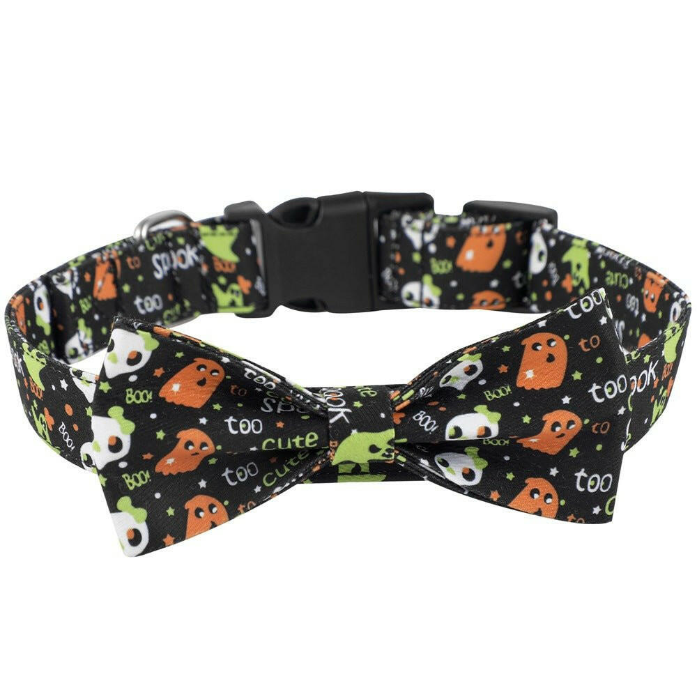 Dog Collar Bowknot Ghost Festival Jewelry Halloween. - linilee