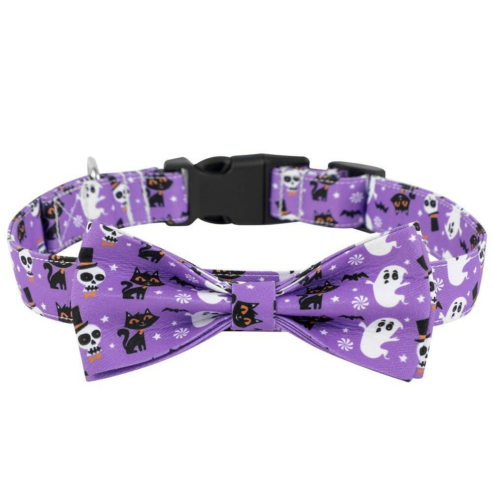 Dog Collar Bowknot Ghost Festival Jewelry Halloween. - linilee