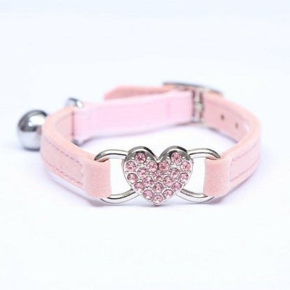 Cat Love Flocking Color Diamond Cat Collar. - linilee