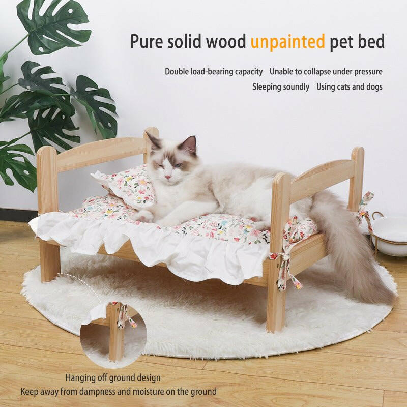 Wooden Detachable and Washable Cat Bed - linilee