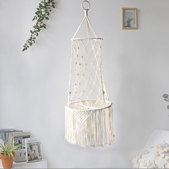 Simple hand woven cat nest hammock basket. - linilee