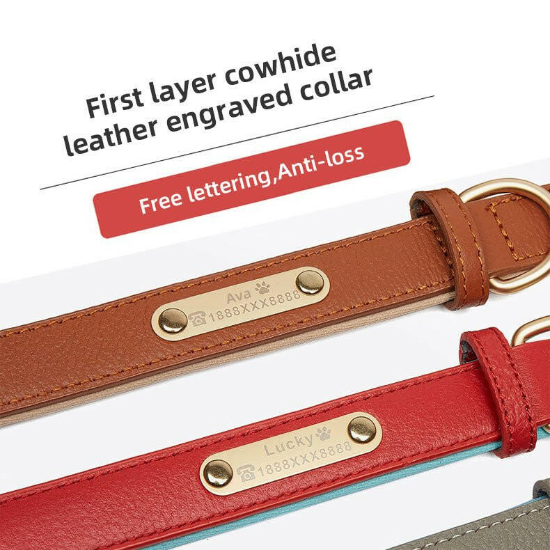 Luxury Leather Dog Collar. - linilee