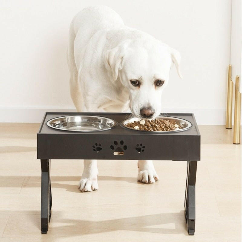 Anti-Slip Elevated Double Dog Bowls. - linilee