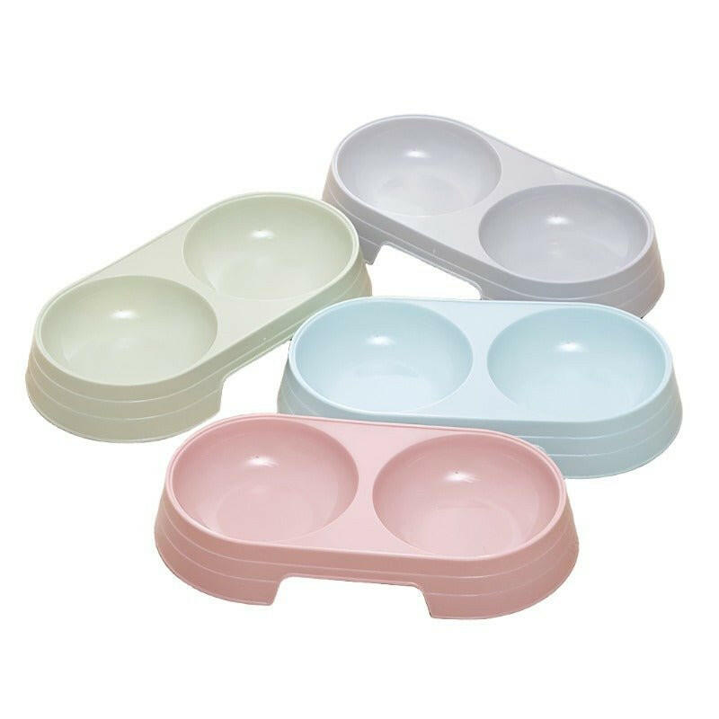 Macarone Double Pet Bowl Plastic . - linilee