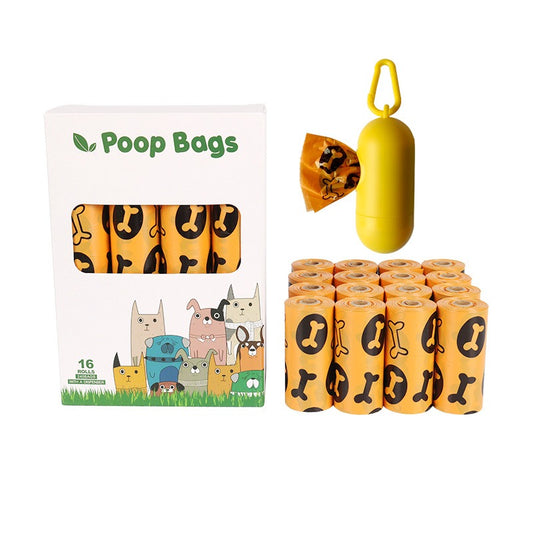 Orange and green pet garbage bags for dogs to pick up feces and defecate - linilee