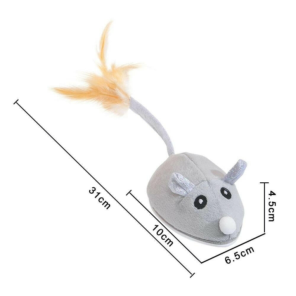 Cat Toy USB Rechargeable Flocking Mouse. - linilee