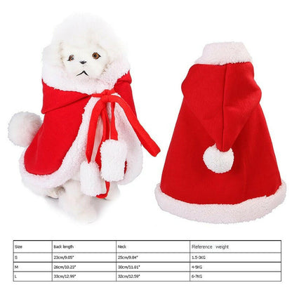 Pet Christmas Hooded Cloak Cute Dog Clothes - linilee