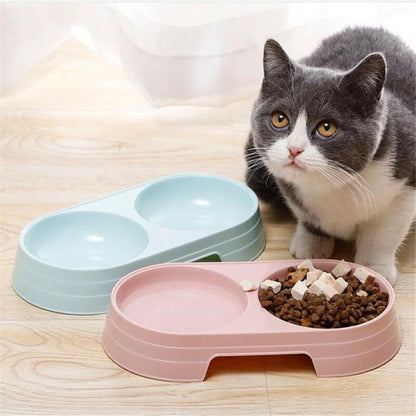 Macarone Double Pet Bowl Plastic . - linilee