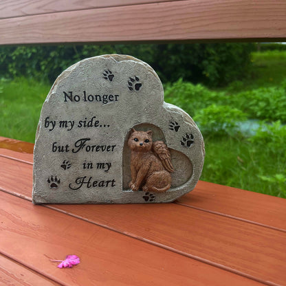 Heart shaped Pet Kitten Monument Outdoor Kitten - linilee