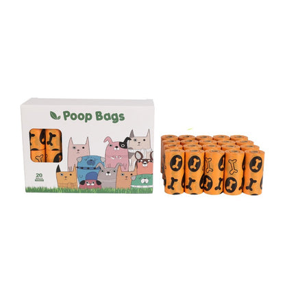 Orange and green pet garbage bags for dogs to pick up feces and defecate - linilee