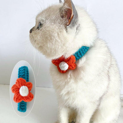 Wool Knitted Cat collar - linilee