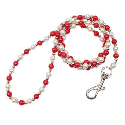 Luxury Beaded Pearl cat Leash. - linilee