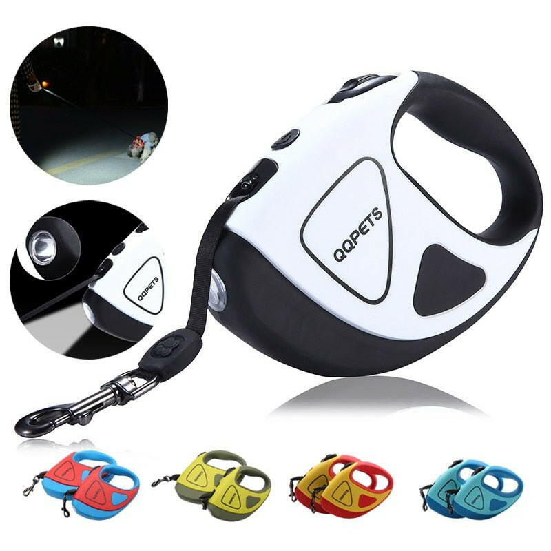 Pet Dog Automatic Retractable Fiber Leash Night Safety LED. - linilee