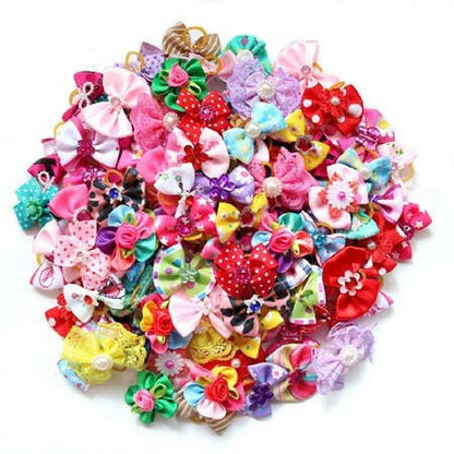 10PCS Christmas Dog Hair Bows. - linilee