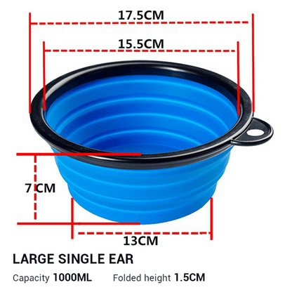 Silicone Dog Bowl Travel Folding Dog Bowl. - linilee