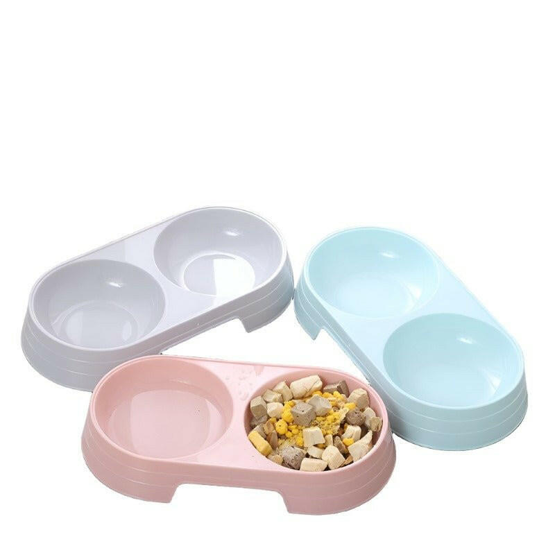 Macarone Double Pet Bowl Plastic . - linilee