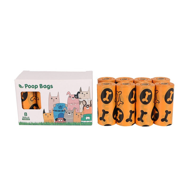 Orange and green pet garbage bags for dogs to pick up feces and defecate - linilee