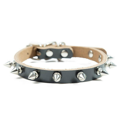 Pure Cowhide Bullet Head Rivet Dog Collar . - linilee