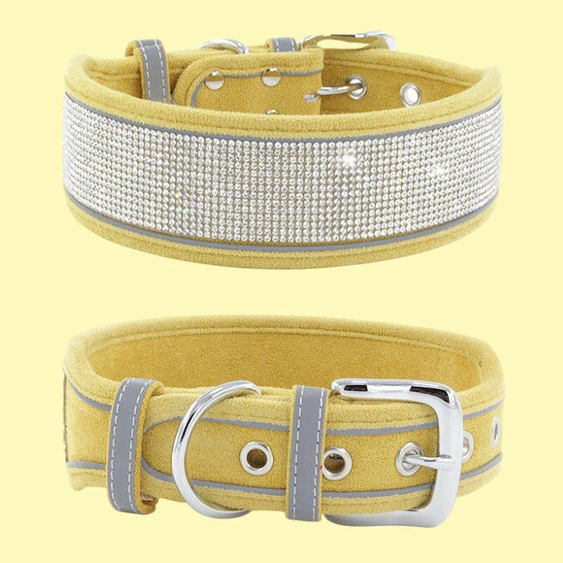 Reflective Dog Collar Shiny Rhinestone. - linilee