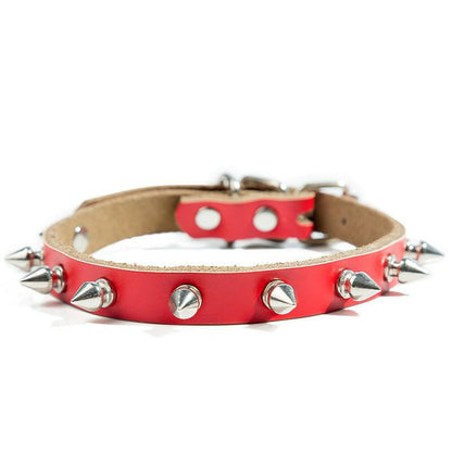 Pure Cowhide Bullet Head Rivet Dog Collar . - linilee