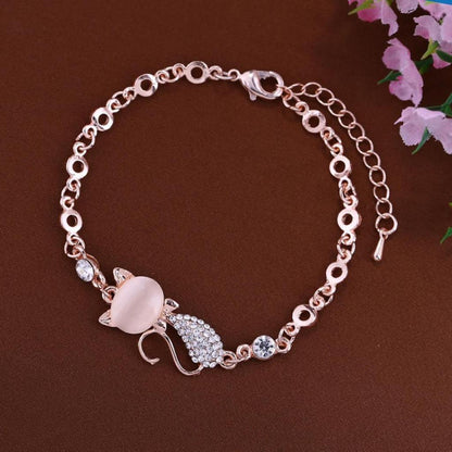 Lovely Cat Pendant Bangle - linilee