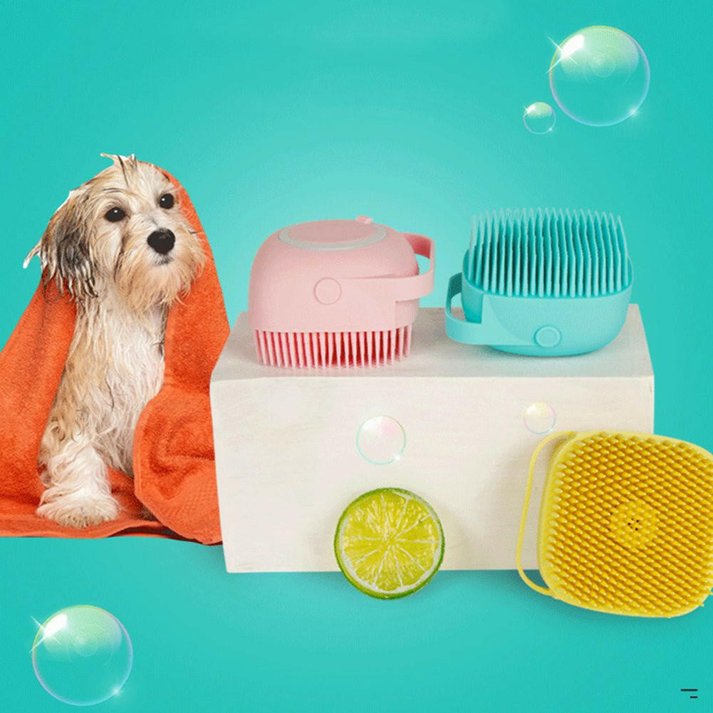 Soft Silicone Pet Bath Brush dog brush - linilee