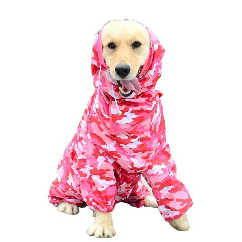 Large Dog Clothes Waterproof Rain Jumpsuit. - linilee