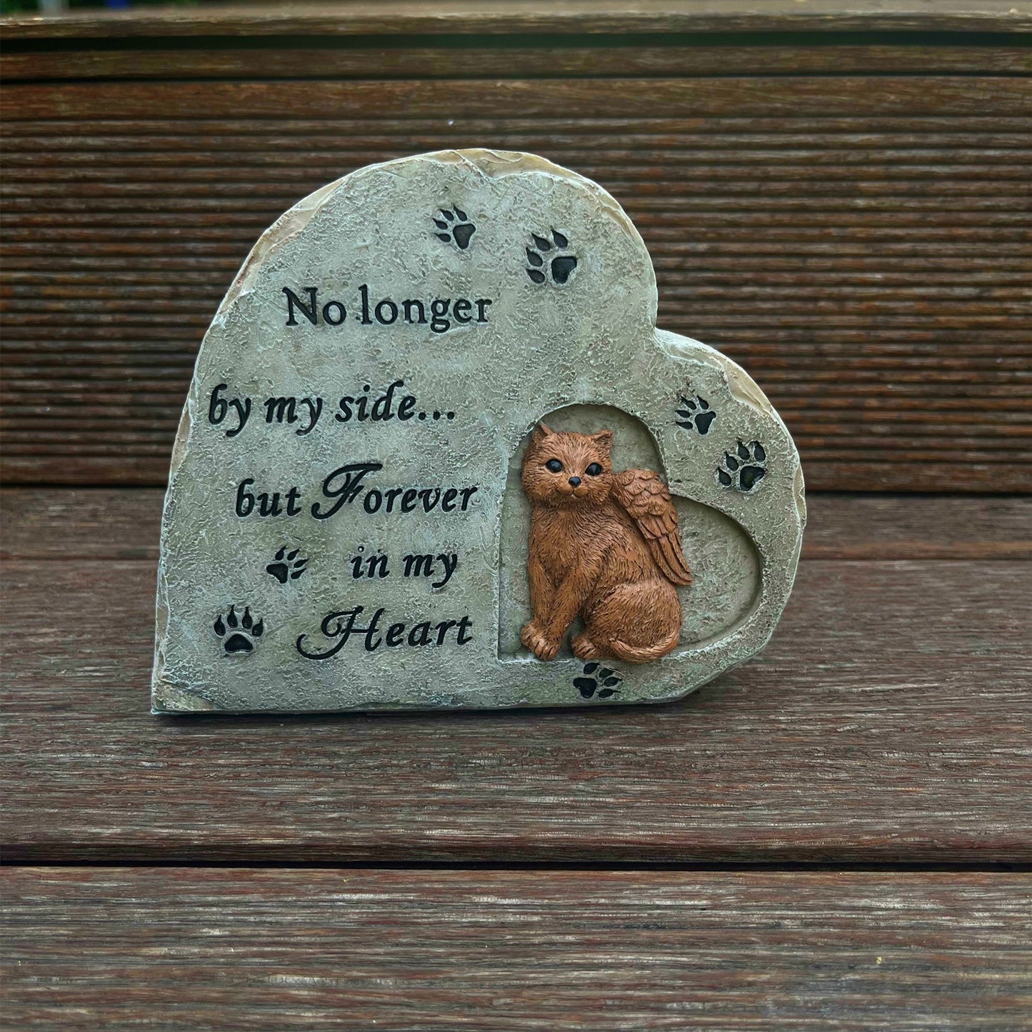 Heart shaped Pet Kitten Monument Outdoor Kitten - linilee