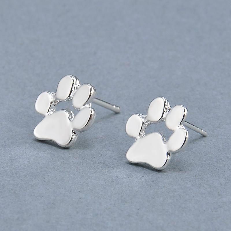 Cute Cat Dog Pow Stud Earrings - linilee