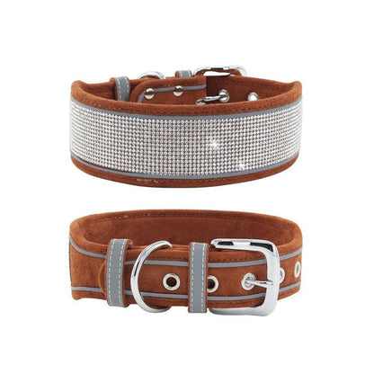 Reflective Dog Collar Shiny Rhinestone. - linilee