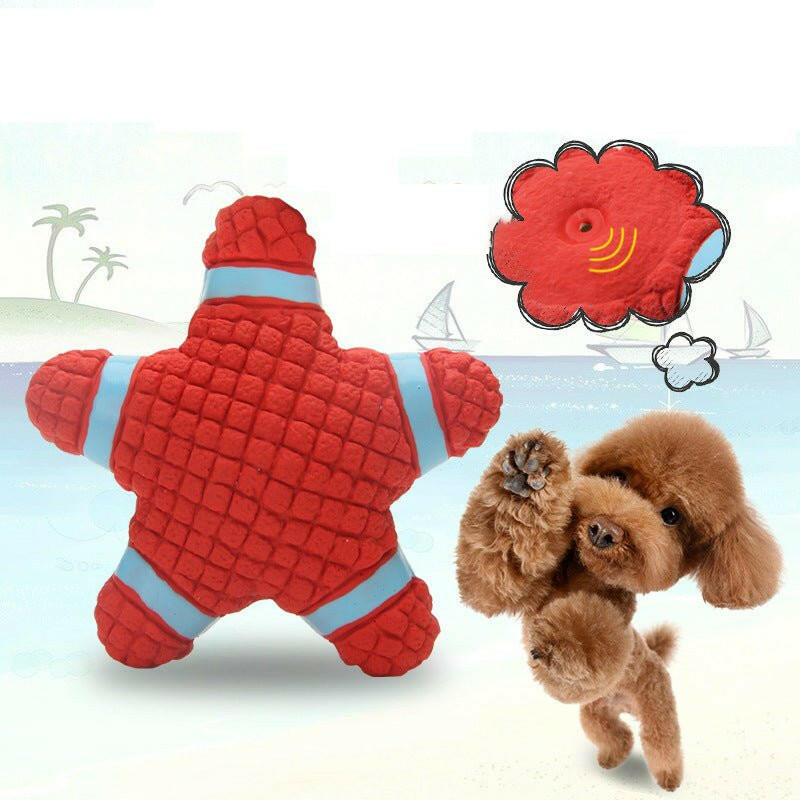 Pet Supplies Latex Starfish Lifebuoy Sound Series. - linilee