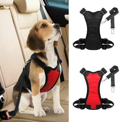 Soft Padded Vest Vehicle Seatbelt Lead Leash. - linilee