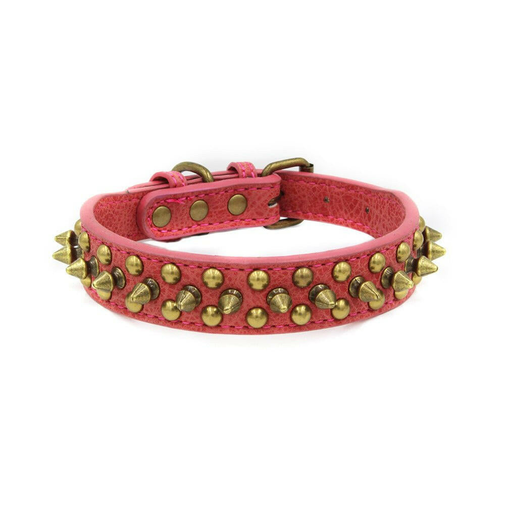 Copper Pointed Rivet Pet Collar Dog Collar - linilee