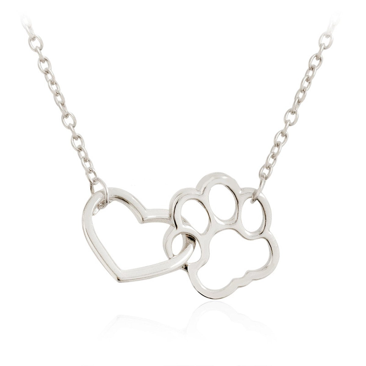 Hollow Pet Paw Footprint Necklaces Dog Cat - linilee