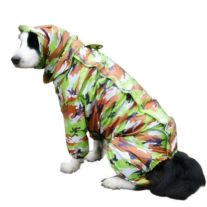 Large Dog Clothes Waterproof Rain Jumpsuit. - linilee