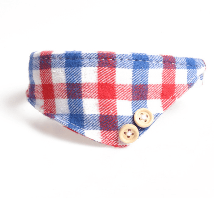 Bow collar dog triangle scarf. - linilee