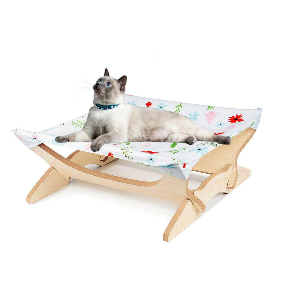 Pet Bed Wooden Cat Hammock. - linilee