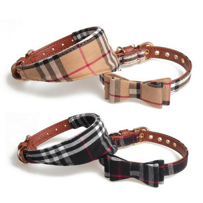 Bow collar dog triangle scarf. - linilee