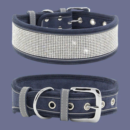 Reflective Dog Collar Shiny Rhinestone. - linilee