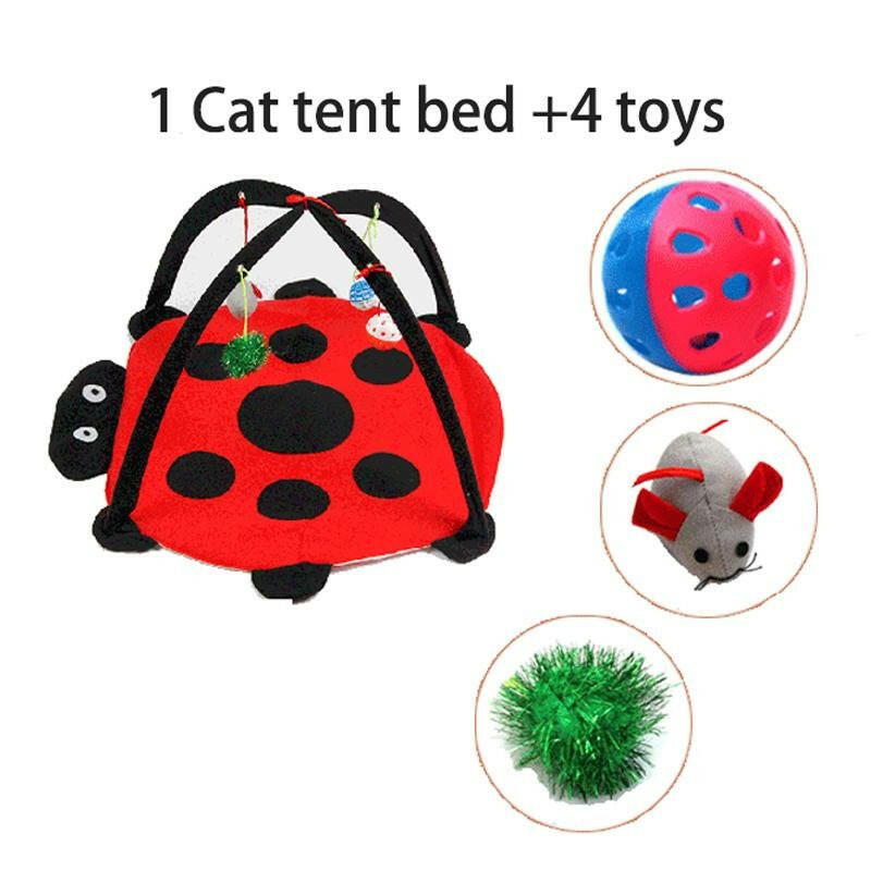 Pet Cat Bed Cat Play Tent Toys Mobile Activity Playing Bed - linilee