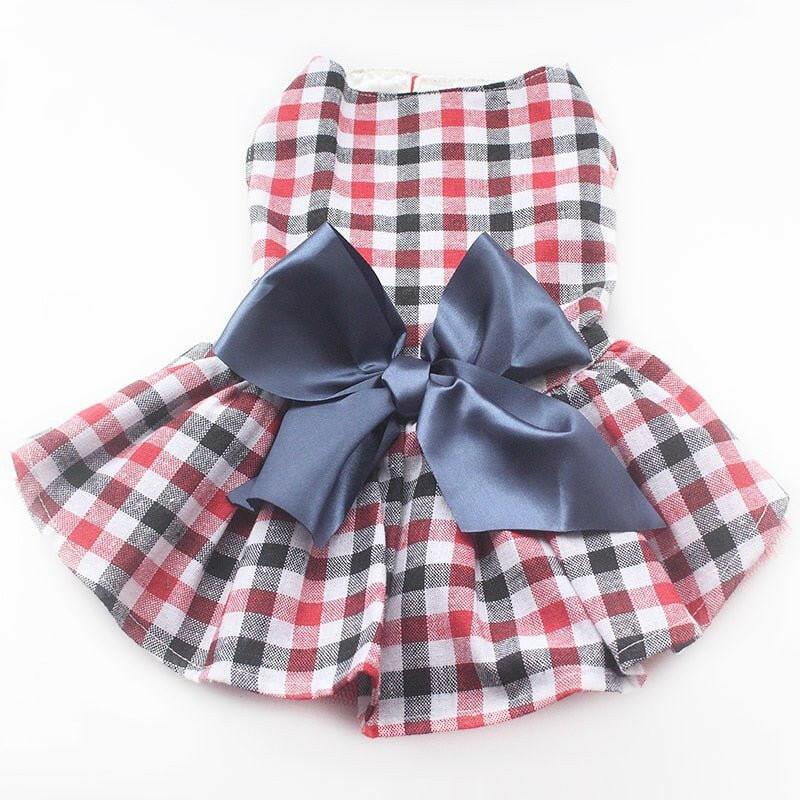 Fashion Plaid Dog Dresses Princess Dress Dog Clothes - linilee