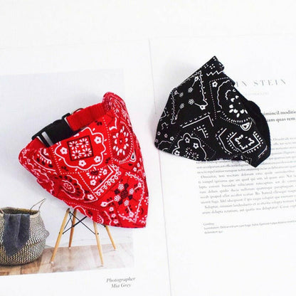 Collar Printed Triangular Muzzle Towel dog collar. - linilee