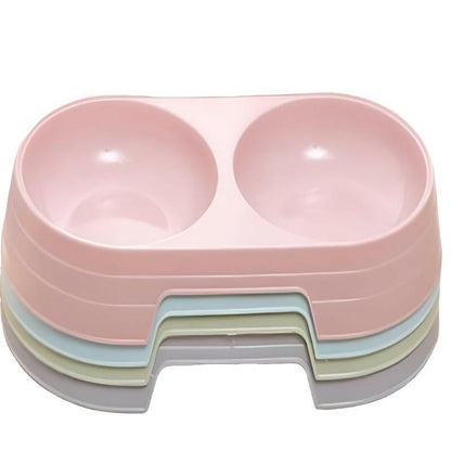 Macarone Double Pet Bowl Plastic . - linilee