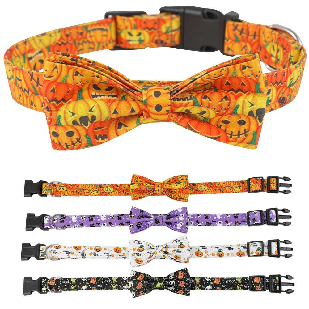 Dog Collar Bowknot Ghost Festival Jewelry Halloween. - linilee