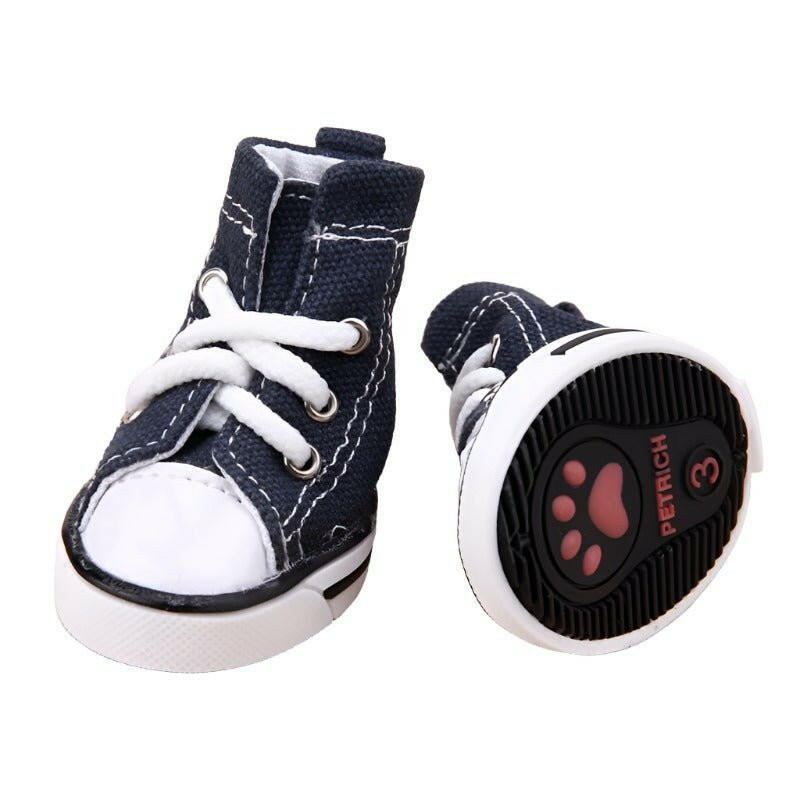 4pcs Denim Pet Dog Shoes Anti-slip. - linilee