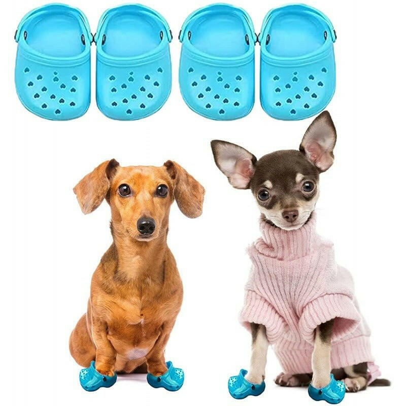 Heart Shaped Dog Shoes Hole Shoes Silica Slippers Dog - linilee